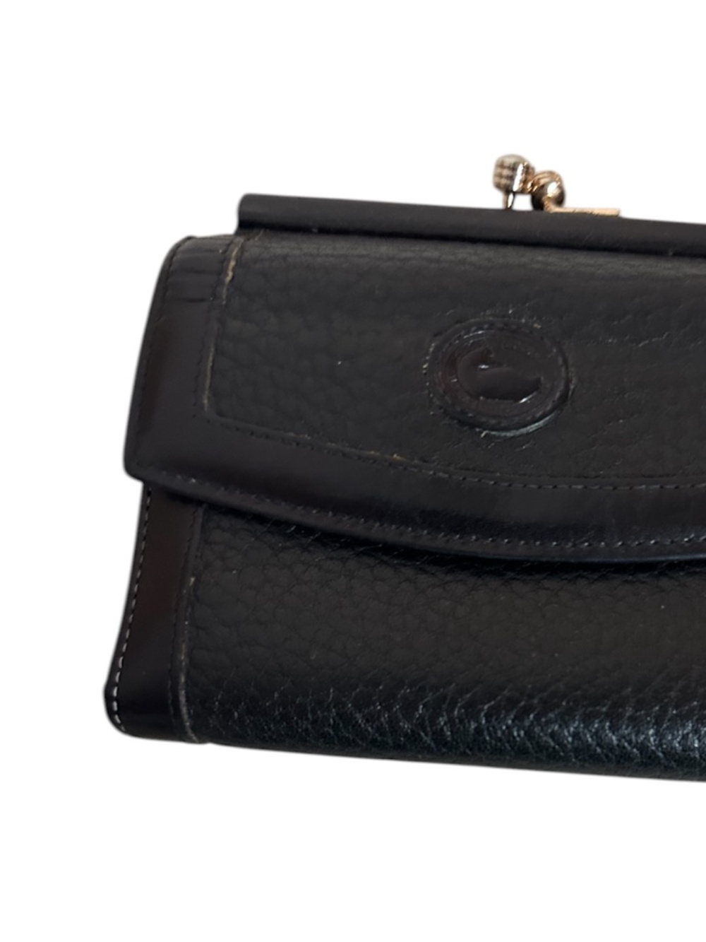 Dooney & Bourke Black Leather Wallet Snap Closure Compact